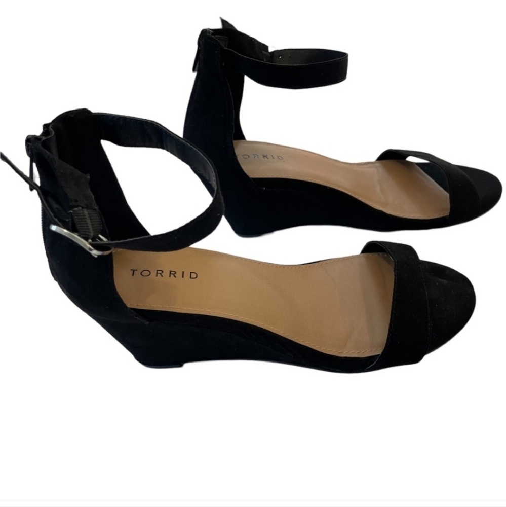 Torrid Black Demi Wedge Sandal, Size 9.5
